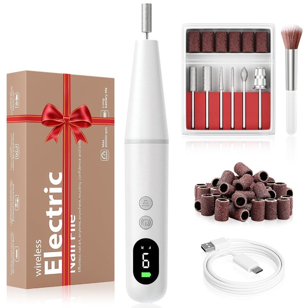 Electric Nail Drill Kit, Electric Nail File Cordless Nail Drill Machine